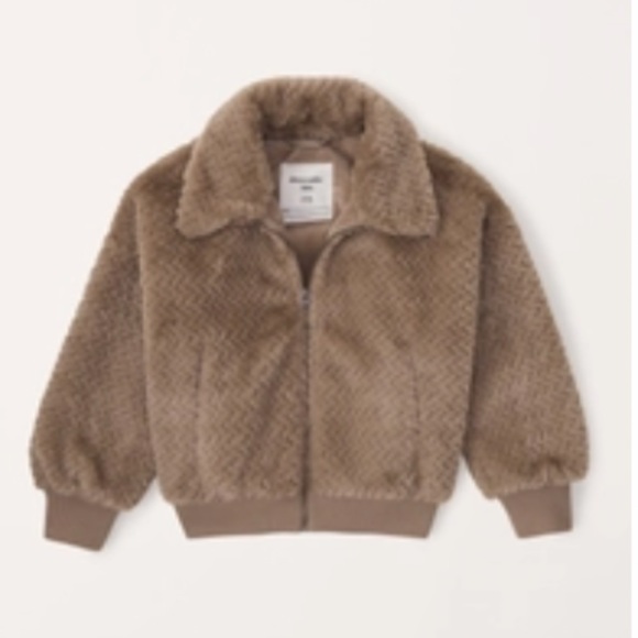 Abercrombie Kids Faux Fur Bomber Jacket - Picture 7 of 7